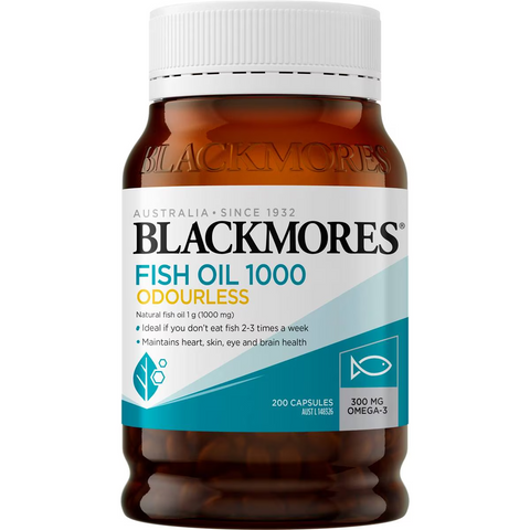 Blackmores Odourless Fish Oil 1000mg Omega-3 Capsules 200 Pack