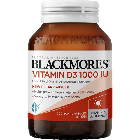 Blackmores Vitamin D3 1000iu Bone Health Immunity Capsules 200 Pack