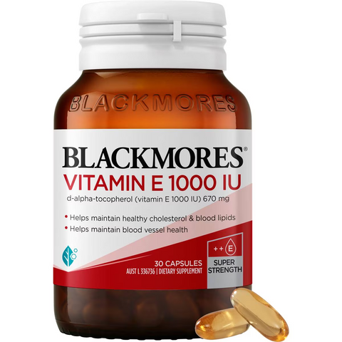 Blackmores Vitamin E 1000iu Cholesterol Health Capsules 30 Pack