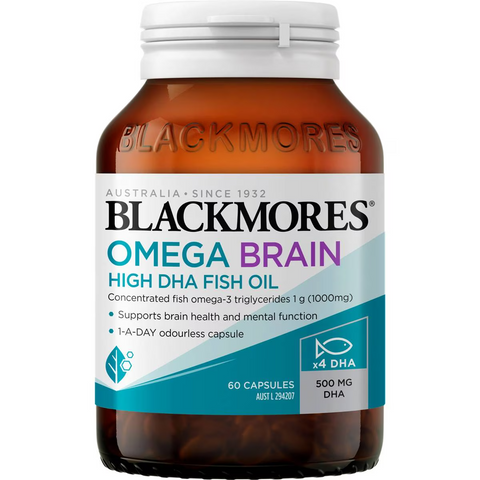 Blackmores Omega Brain High Dha Fish Oil 60 Pack