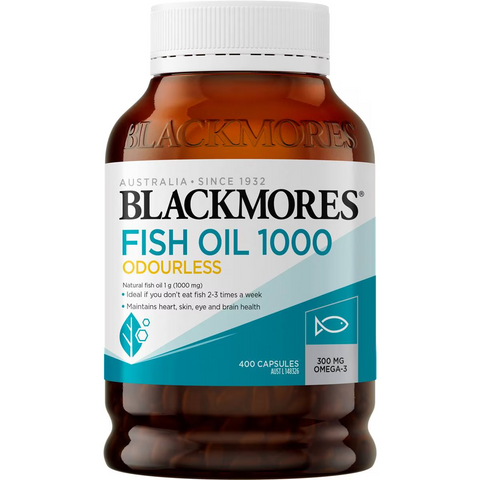 Blackmores Odourless Fish Oil 1000mg Omega-3 Capsules 400 Pack