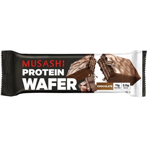 Musashi Wafer Protein Bar Chocolate, Bcaas, 40g