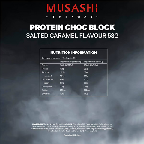 Musashi Protein Slab Salted Caramel 58g