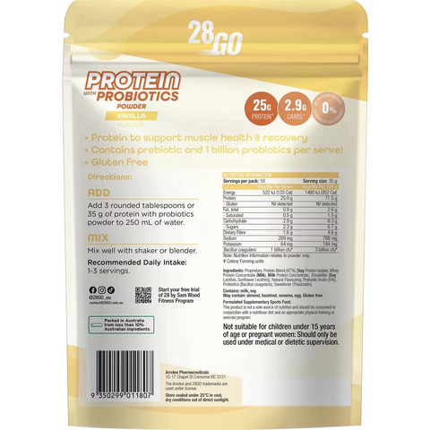 28go Protein With Probiotics Powder Vanilla 350g