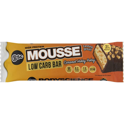 Bsc High Protein Low Carb Mousse Bar Caramel Hokey Pokey 55g