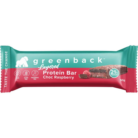 Greenback Layered Protein Bar Chocolate Raspberry 50g