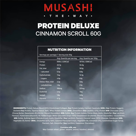 Musashi Protein Deluxe Bar Cinnamon Scroll 60g