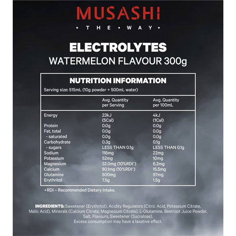 Musashi Electrolytes Watermelon Flavour 300g