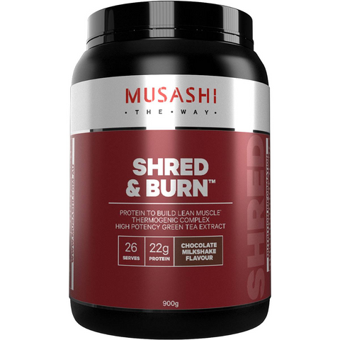 Musashi Shred & Burn Chocolate Milkshake Protein Powder 900g