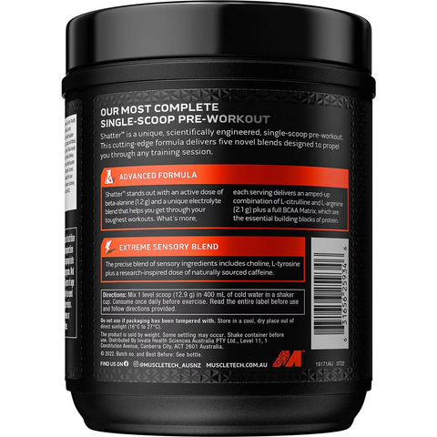 Muscle Tech Shatter Pre-workout Tropical Paradise Flavour 387g