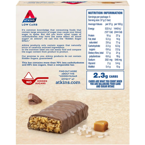 Atkins High Protein Sea Salt Caramel Crisp Bars 5 Pack