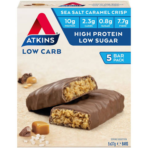 Atkins High Protein Sea Salt Caramel Crisp Bars 5 Pack