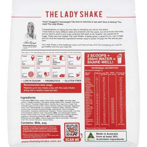 The Lady Shake Honeycomb Choc Crunch Flavour 560g