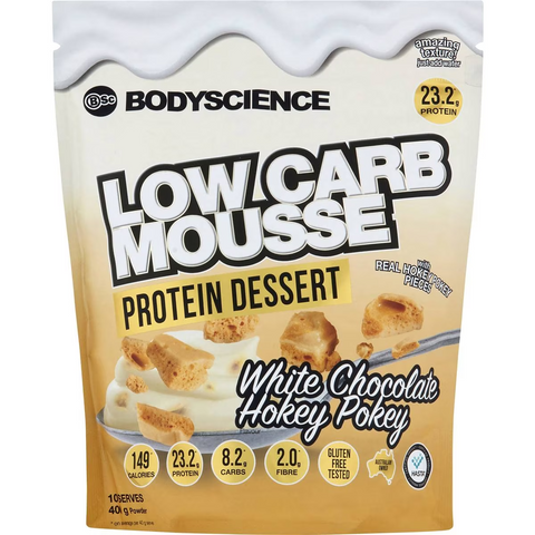 Bsc Low Carb Mousse Protein Powder Dessert White Choc Hokey Pokey