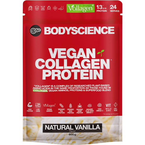 Bsc Vegan Collagen Protein Natural Vanilla 600g