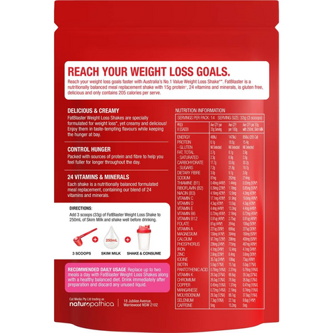 Fat Blaster Weight Loss Shake Raspberry 465g