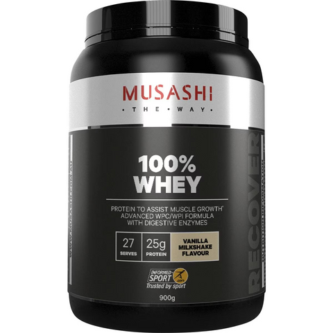 Musashi 100% Whey Protein Vanilla Milkshake Flavour 900g