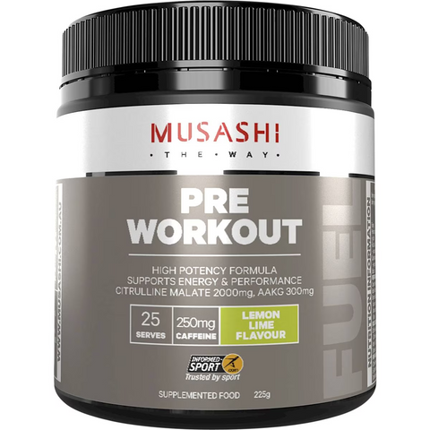 Musashi Pre Workout Lemon Lime 225g