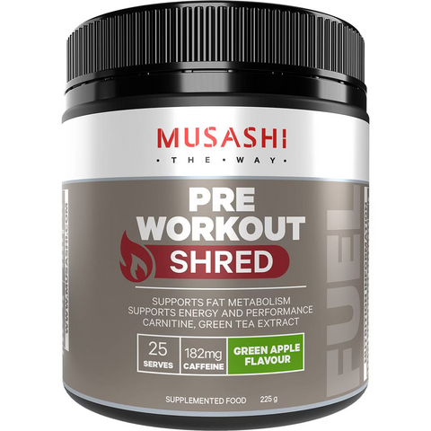 Musashi Pre Workout Shred Green Apple 182mg