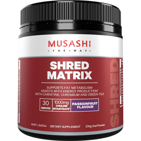 Musashi Shred Matrix Passionfruit Flavour, 30 Serves, 270g