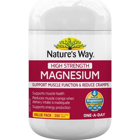 Nature's Way High Strength Magnesium Coated Tablets 250 Pack