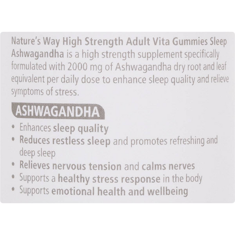 Nature's Way High Strength Sleep Ashwagandha Adult Vita Gummies 40 Pack