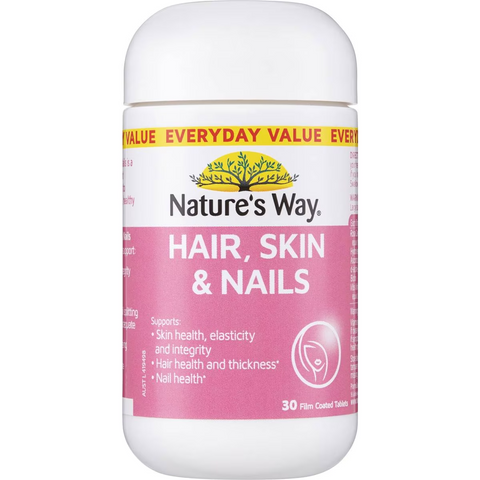 Nature's Way Hair Skin & Nails Coated Tablets 30 Pack