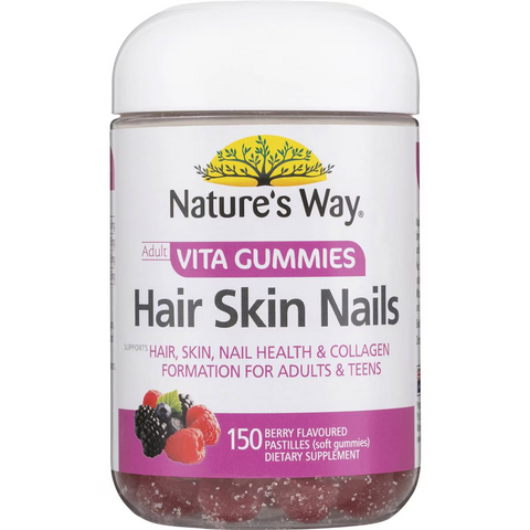 Nature's Way Hair Skin Nails Adult Vita Gummies Berry 150 Pack