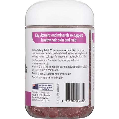 Nature's Way Hair Skin Nails Adult Vita Gummies Berry 150 Pack