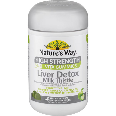 Nature's Way Adult Vita Gummies Liver Detox Milk Thistle Apple Flavour 50