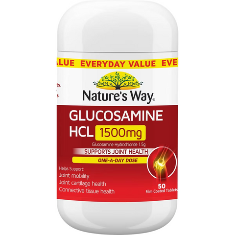 Nature's Way Glucosamine Hcl 1500mg Coated Tablets 50 Pack