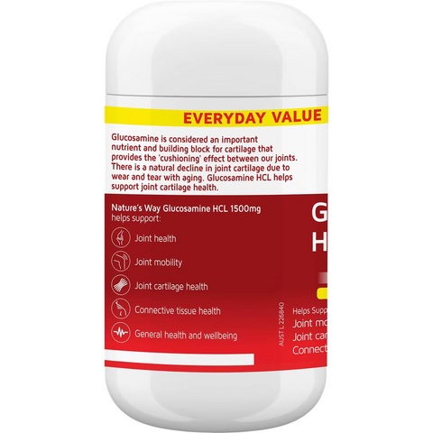 Nature's Way Glucosamine Hcl 1500mg Coated Tablets 50 Pack