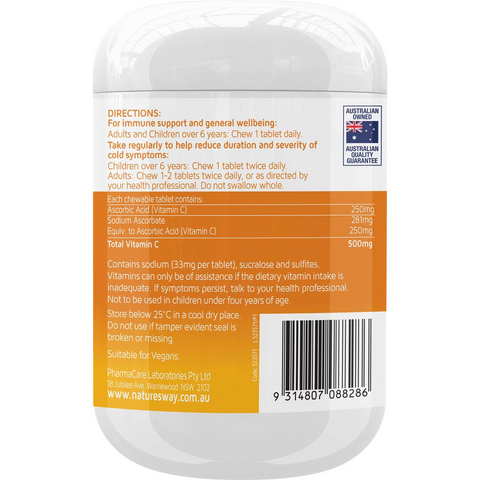 Nature's Way Vitamin C 500mg Chewable Tablets 320 Pack