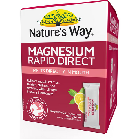 Nature's Way Magnesium Rapid Direct Oral Powder Sachets Lemon 2g X 20