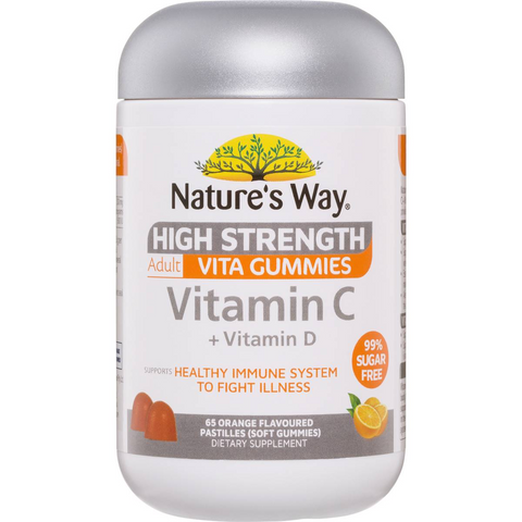 Nature's Way High Strength Vitamin C + Vitamin D Adult Vita Gummies 65 Pack