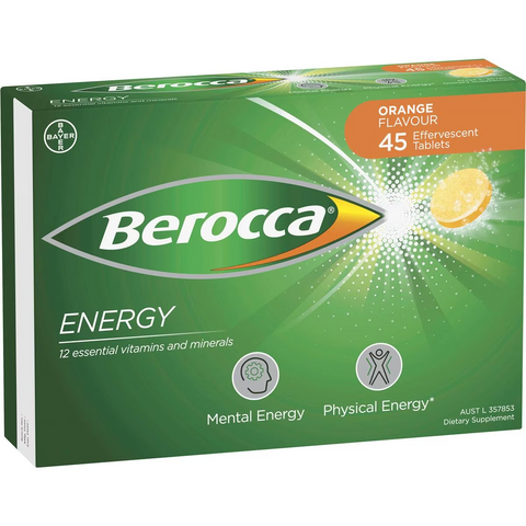 Berocca Vitamin B & C Orange Flavour Energy 45 Pack