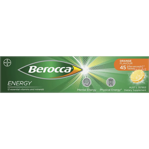 Berocca Vitamin B & C Orange Flavour Energy 45 Pack