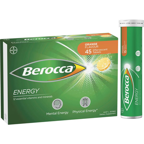 Berocca Vitamin B & C Orange Flavour Energy 45 Pack