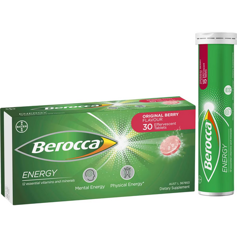 Berocca Vitamin B & C Original Berry Flavour Energy 30 Pack