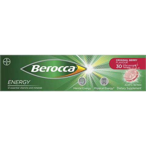 Berocca Vitamin B & C Original Berry Flavour Energy 30 Pack