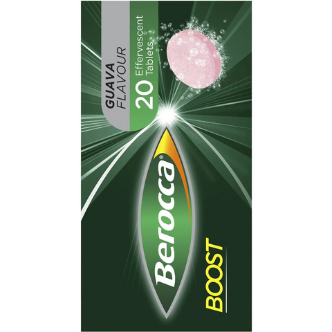 Berocca Vitamin B & C Guava Flavour With Guarana Energy 20 Pack