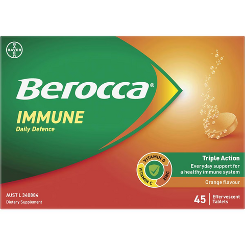 Berocca Immune Daily Defence Orange Effervescent Tablets 45