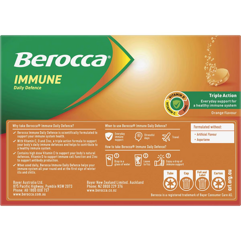 Berocca Immune Daily Defence Orange Effervescent Tablets 45