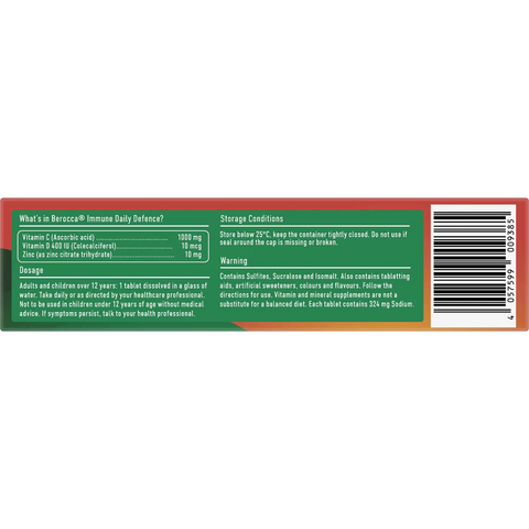 Berocca Immune Daily Defence Orange Effervescent Tablets 45