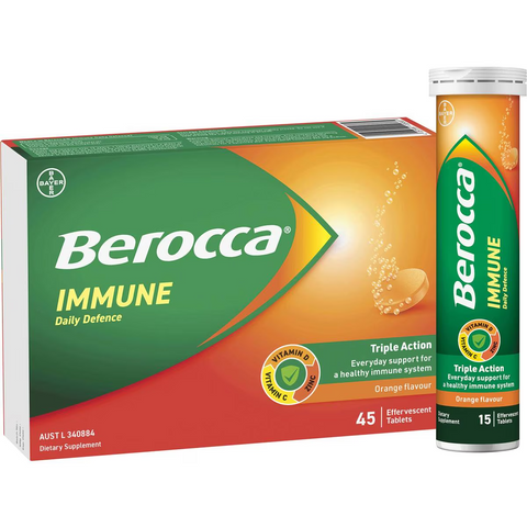 Berocca Immune Daily Defence Orange Effervescent Tablets 45