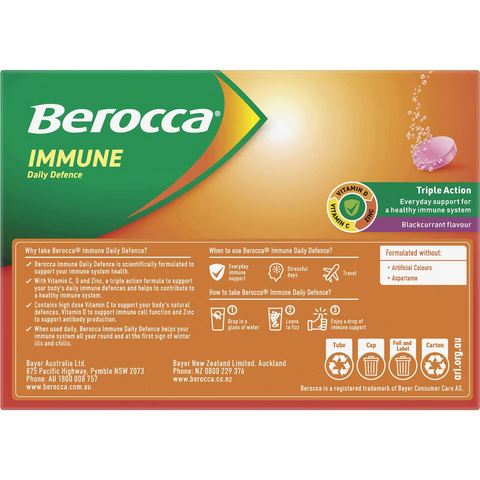 Berocca Immune Daily Defence Blackcurrant Effervescent 45 Pack