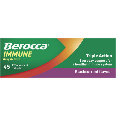 Berocca Immune Daily Defence Blackcurrant Effervescent 45 Pack