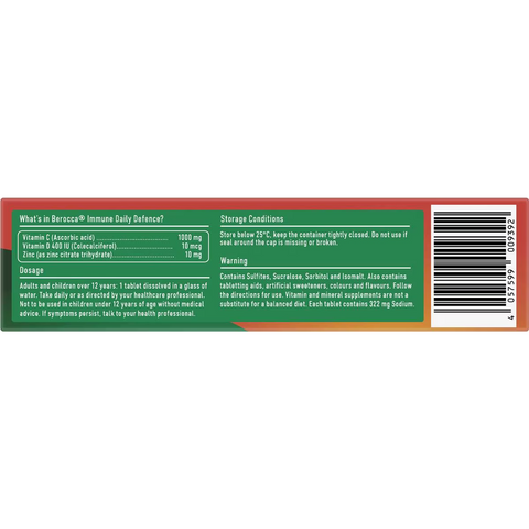 Berocca Immune Daily Defence Blackcurrant Effervescent 45 Pack