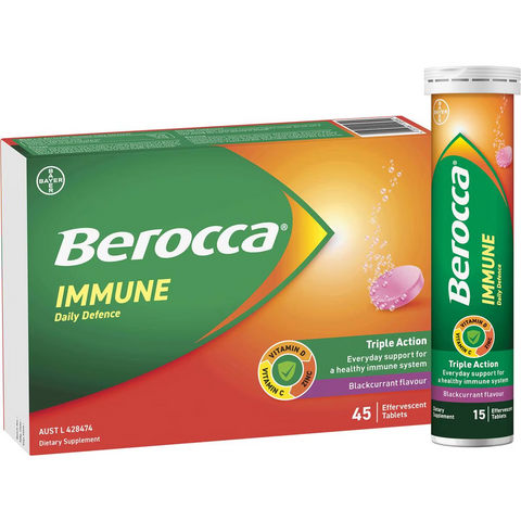 Berocca Immune Daily Defence Blackcurrant Effervescent 45 Pack