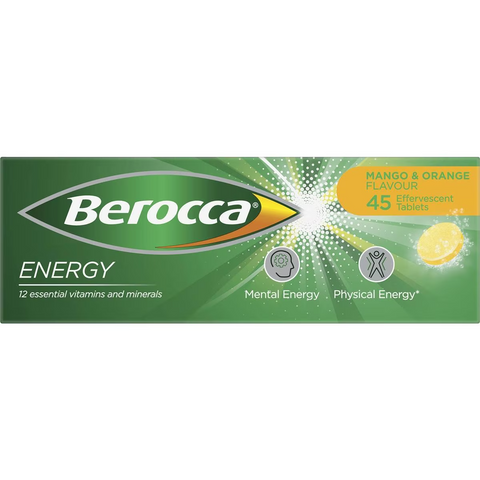 Berocca Vitamin B & C Mango & Orange Flavour Energy 45 Pack